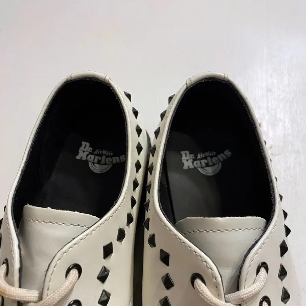Dr. Doc Martens White Willis Creeper Studded Lace Up Loafer Unisex W-6 / M-5